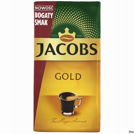Kawa mielona Jacobs Cronat Gold 250g, Arabika i Robusta, intensywny aromat, wysoka zawartość kofeiny