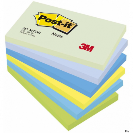 Post-It 3M Bloczek samoprzylepny 127x76mm, 6x100 sztuk, paleta marzycielska, gramatura 70-72g