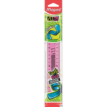 Linijka giętka 20 cm Maped TWIST"N FLEX, niełamliwa, z skalą, kolory: niebieski, zielony, różowy, 1 sztuka