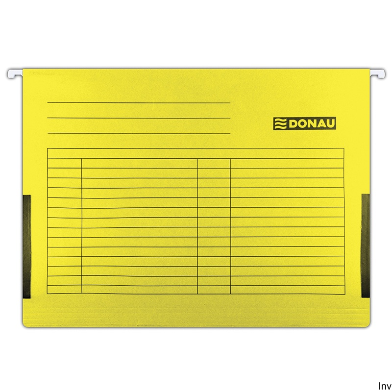 Teczka A4 żółta Donau z bocznymi płóciennymi ogranicznikami, 400 kartek, gramatura 230gsm