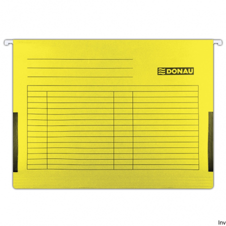 Teczka A4 żółta Donau z bocznymi płóciennymi ogranicznikami, 400 kartek, gramatura 230gsm