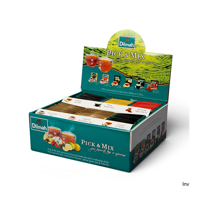 Zestaw herbat Dilmah Pick & Mix 120 torebek - 6 smaków: English Breakfast, Earl Grey, Ginger & Honey, Lemon & Lime, Green Tea, N