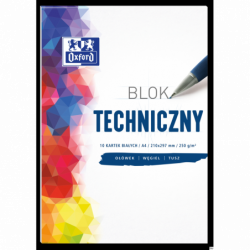 Blok techniczny Oxford A4 10 sztuk 250 g biały