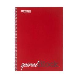 PAKIET Kołonotatnik OFFICE PRODUCTS, A4, w linie, 80 kart., 70gsm, bordowy