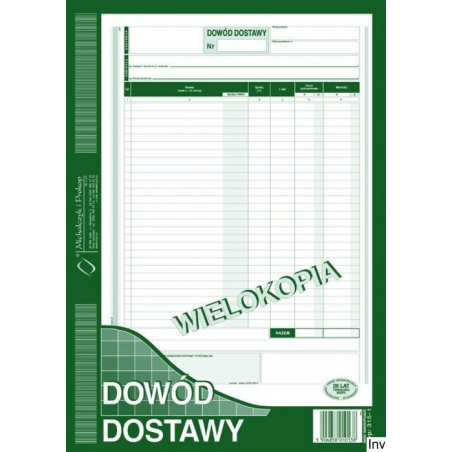 Dowód dostawy A4 Michalczyk i Prokop