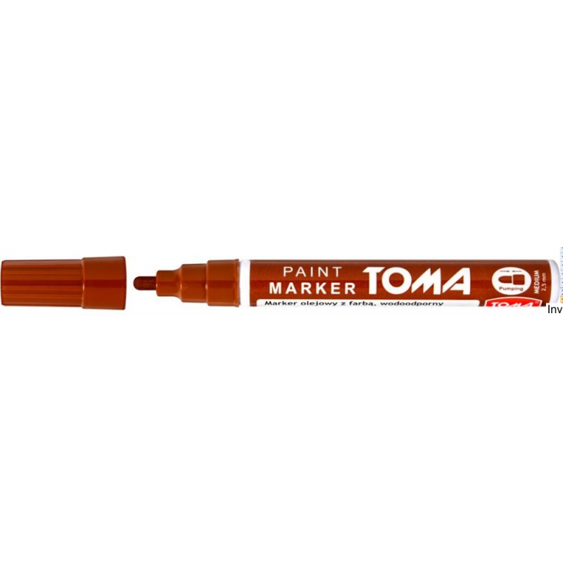Marker olejowy brązowy 2,5 mm fibrowa końcówka Toma TO-440