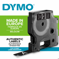 Taśma Dymo D1 12 mm x 7 m biały/czarny do drukarek etykiet LabelManager i LabelWriter Duo