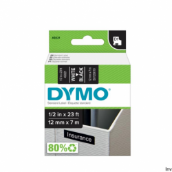 Taśma Dymo D1 12 mm x 7 m biały/czarny do drukarek etykiet LabelManager i LabelWriter Duo