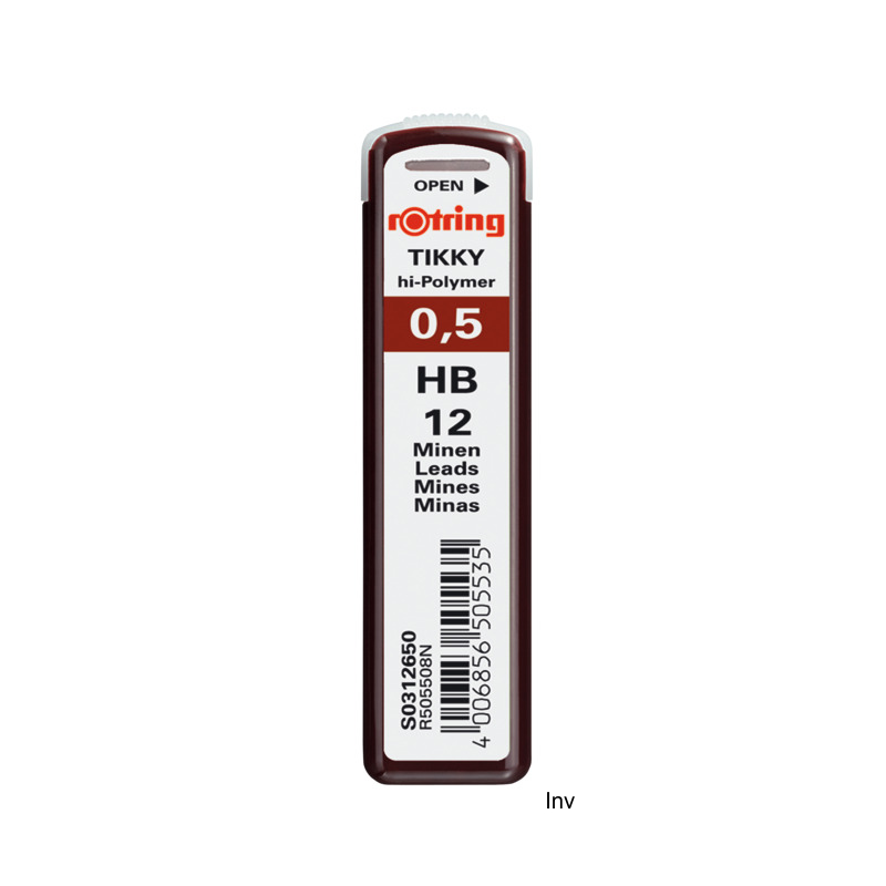 Grafity 0,5mm Rotring S0312650 do ołówków, twardość HB, polimerowe rysiki do rysowania i szkicowania