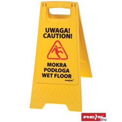 Stojak z oznaczeniem Wet...