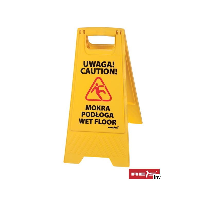 Stojak z oznaczeniem Wet Floor Reis 23.5x61.5 cm, polipropylen, przenośny, odporność mechaniczna