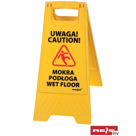Stojak z oznaczeniem Wet Floor Reis 23.5x61.5 cm, polipropylen, przenośny, odporność mechaniczna