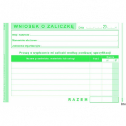 408-5 Wniosek o zaliczkę MICHALCZYK&PROKOP A6 40 kartek