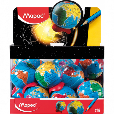 Temperówka GLOBE Maped z metalowym pojemnikiem, 1 otwór, 16 sztuk