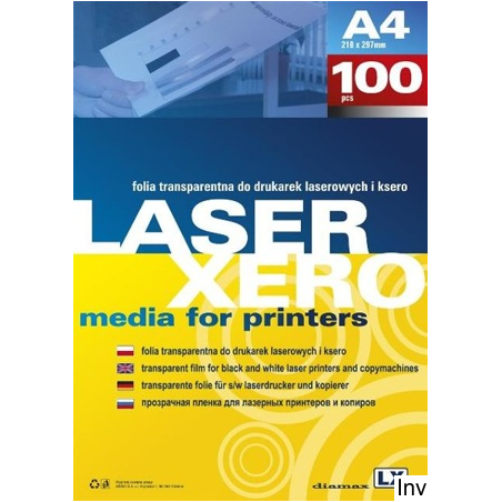 Folia transparentna A4 100 mic do drukarek laserowych i kserokopiarek Argo 100 sztuk