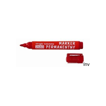 Marker D.Rect permanentny okrągły czerwony 1-3 mm wodoodporny
