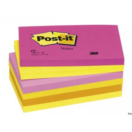 Post-It 3M Notes samoprzylepne neon 127x76 mm 655N