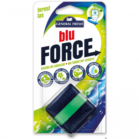 Kostka do WC General Fresh BLU FORCE 50g do spłuczki, myjąca i odświeżająca muszlę klozetową