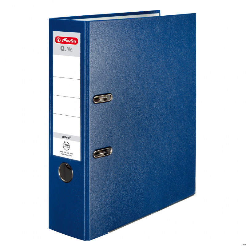 Segregator A4 8 cm PP Herlitz z etykietą na grzbiecie, kolorowy