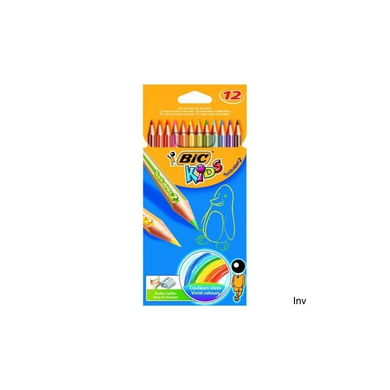 Kredki ołówkowe BIC Kids Tropicolors 12 sztuk, nietoksyczne, żywe kolory, odporne na złamania