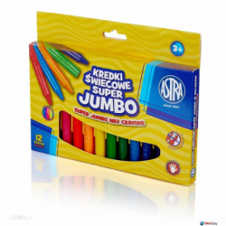 Kredki świecowe super Jumbo 12 kolorów - 14mm /100mm ASTRA, 316118003 - 1