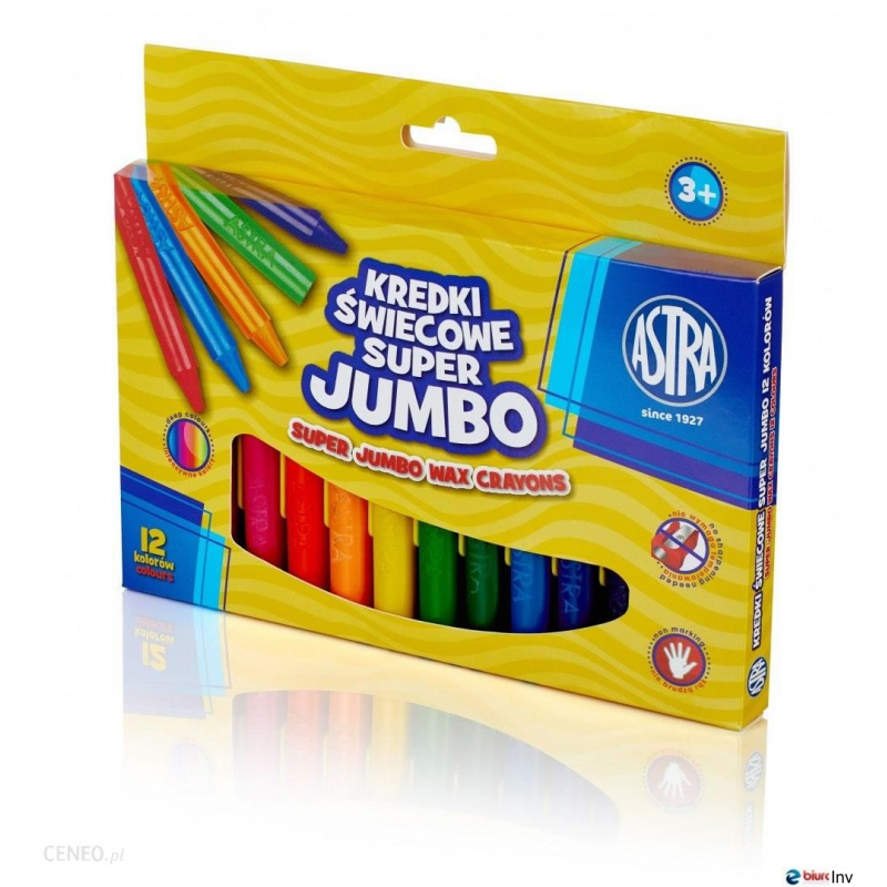 Kredki świecowe super Jumbo 12 kolorów - 14mm /100mm ASTRA, 316118003 - 1