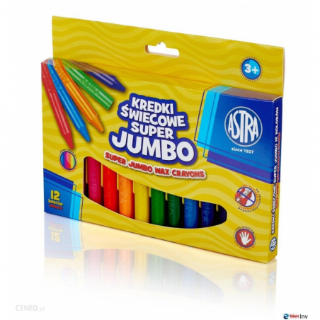 Kredki świecowe super Jumbo 12 kolorów - 14mm /100mm ASTRA, 316118003 - 1