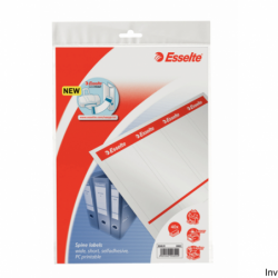 Etykiety samoprzylepne Esselte 59x192 mm białe do segregatorów, 10 arkuszy