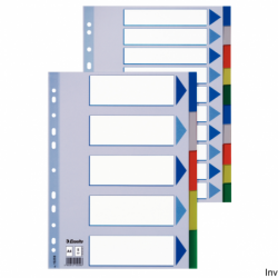 Przekładki plastikowe A4 Esselte 5 kart z kartą informacyjną, multiperforowane