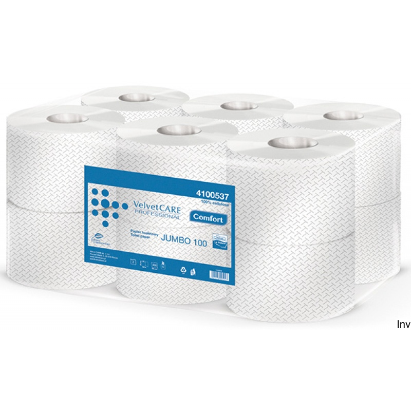 Papier toaletowy Velvet Professional Jumbo 2 warstwy biały 100m 800 listków 12 sztuk