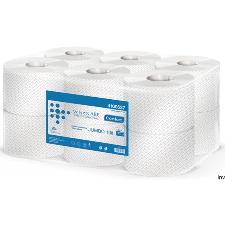 Papier toaletowy Velvet Professional Jumbo 2 warstwy biały 100m 800 listków 12 sztuk
