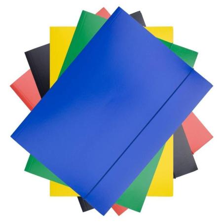 PAKIET Teczka z gumką OFFICE PRODUCTS, karton/lakier, A4, 320gsm, 3-skrz., mix kolorów