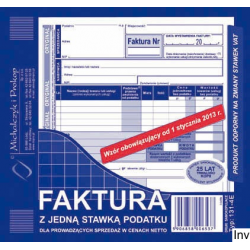 Faktura z jedną stawką podatku sprzedaży netto 2/3 A5 Michalczyk i Prokop, samokopiująca, 80 kartek