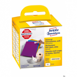 Etykiety uniwersalne Avery Zweckform 32x57 mm, białe, usuwalne, 500 sztuk w rolce
