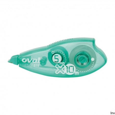 Korektor w taśmie Oval CT-GN 5 mm x 10 m, biały, regulacja napięcia, transparentna obudowa