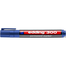 Edding Foliopis 300-3 niebieski z końcówką okrągłą, tusz niezmywalny, szerokość linii 1,5-3 mm