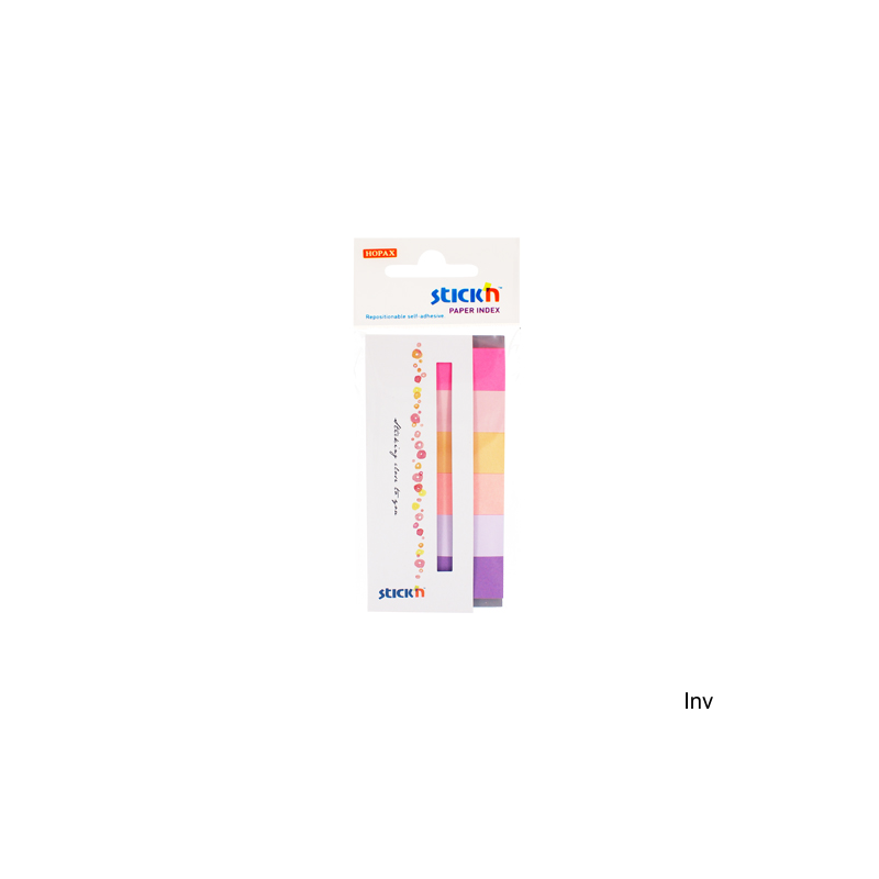Zakładki papierowe StickN 45x15 mm 6 kolorów 180 kartek