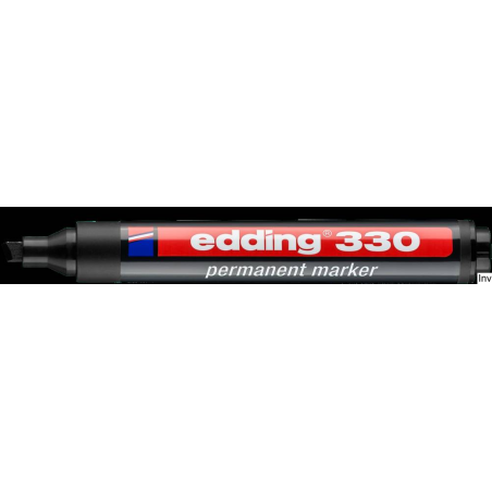 Edding Foliopis 330-1 czarny z końcówką ściętą, tusz niezmywalny, szerokość linii 1-5 mm, 1 sztuka