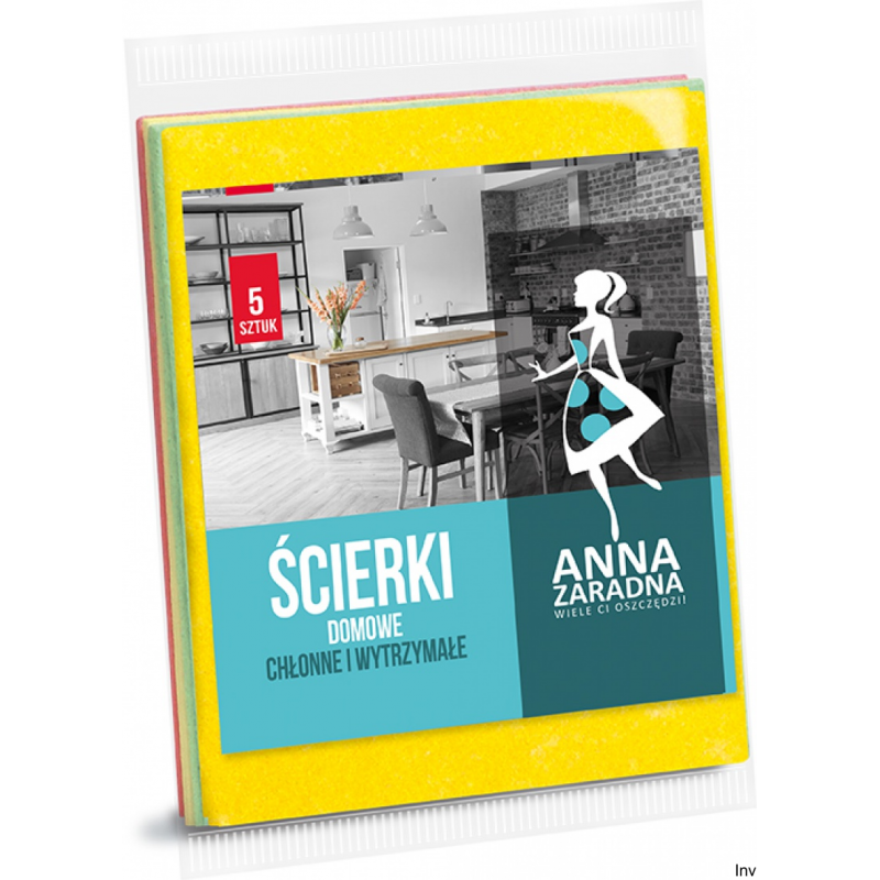 Ścierki domowe Anna Zaradna 5 sztuk mix kolorów 32x38 cm do czyszczenia mebli i armatury
