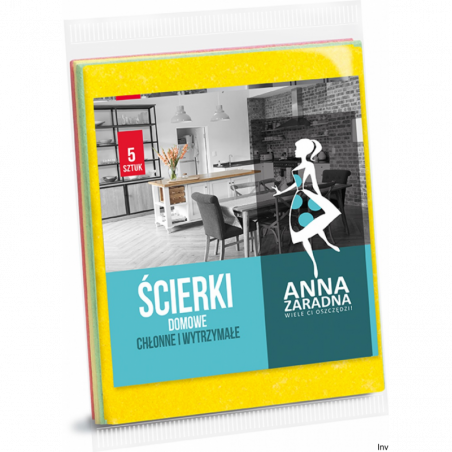 Ścierki domowe Anna Zaradna 5 sztuk mix kolorów 32x38 cm do czyszczenia mebli i armatury