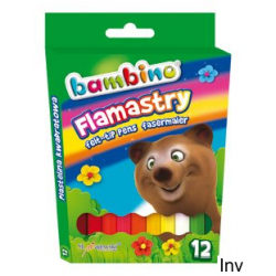 Flamastry 12 kolorów BAMBINO St.Majewski