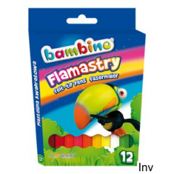 Flamastry 12 kolorów BAMBINO St.Majewski