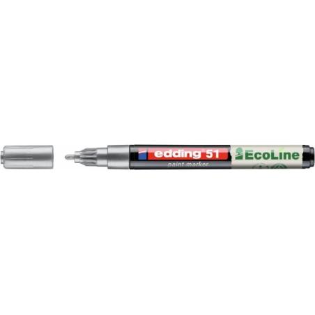PAKIET Marker olejowy na bazie wody e-51 EDDING EcoLine, 1-2mm, srebrny