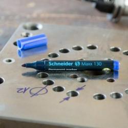 Zestaw markerów uniwersalnych SCHNEIDER Maxx 130, 1-3 mm, 4 szt., pudełko z zawieszką, mix kolorów