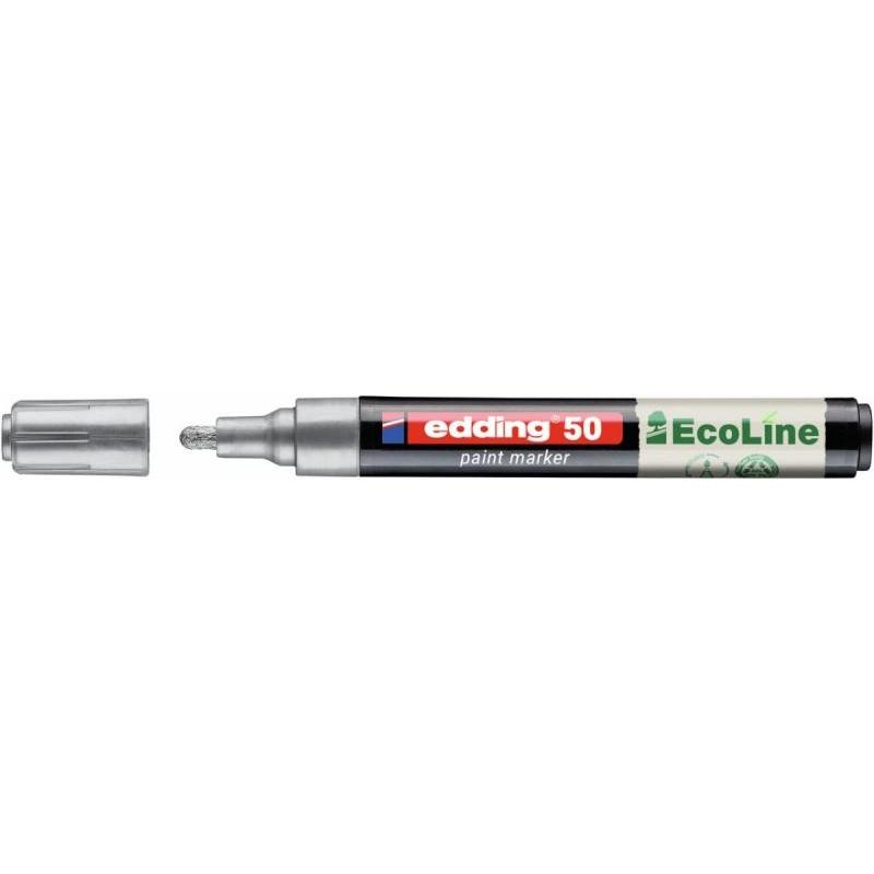PAKIET Marker olejowy na bazie wody e-50 EDDING EcoLine, 2-3mm, srebrny