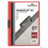 Skoroszyt DURABLE DURACLIP Original 60 czerwony, pojemność do 60 kartek, metalowy klips, polipropylen