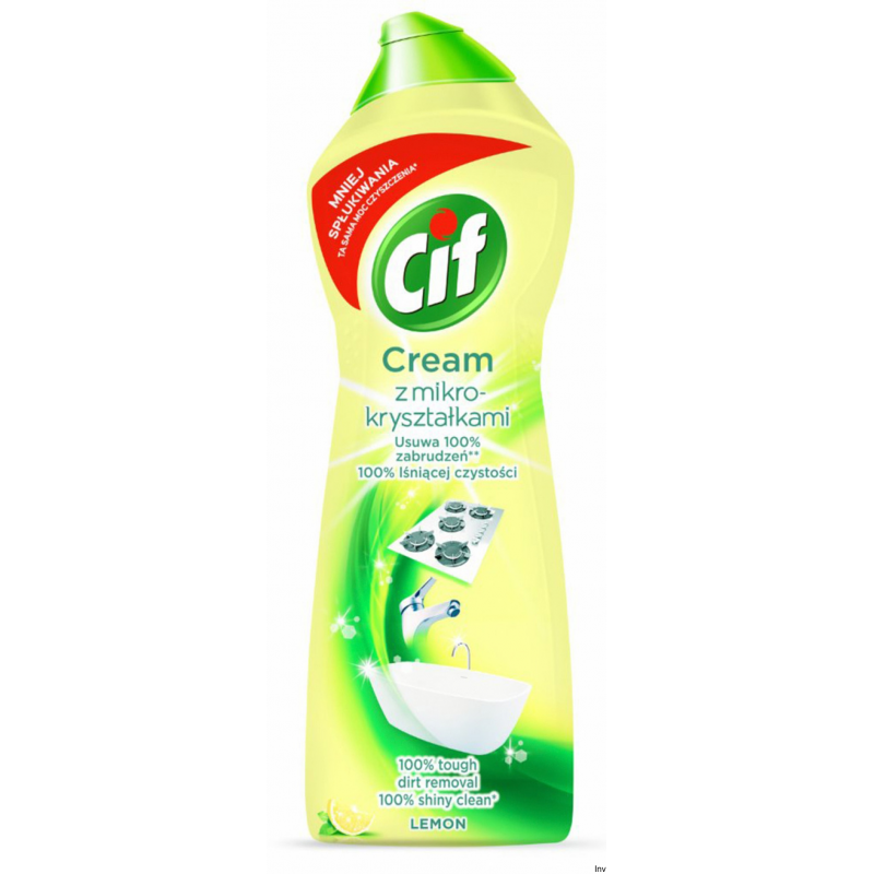 Cif Mleczko czyszczące 780 ml Lemon z mikrokryształkami do zmywalnych powierzchni