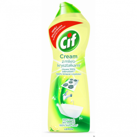 Cif Mleczko czyszczące 780 ml Lemon z mikrokryształkami do zmywalnych powierzchni