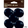 Magnesy magnetyczne czarne 40 mm, opakowanie 10 sztuk, Grand