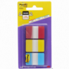Zakładki indeksujące Post-It 3M, 38x25mm, PP, 3x22 sztuki, mix kolorów, do archiwizacji